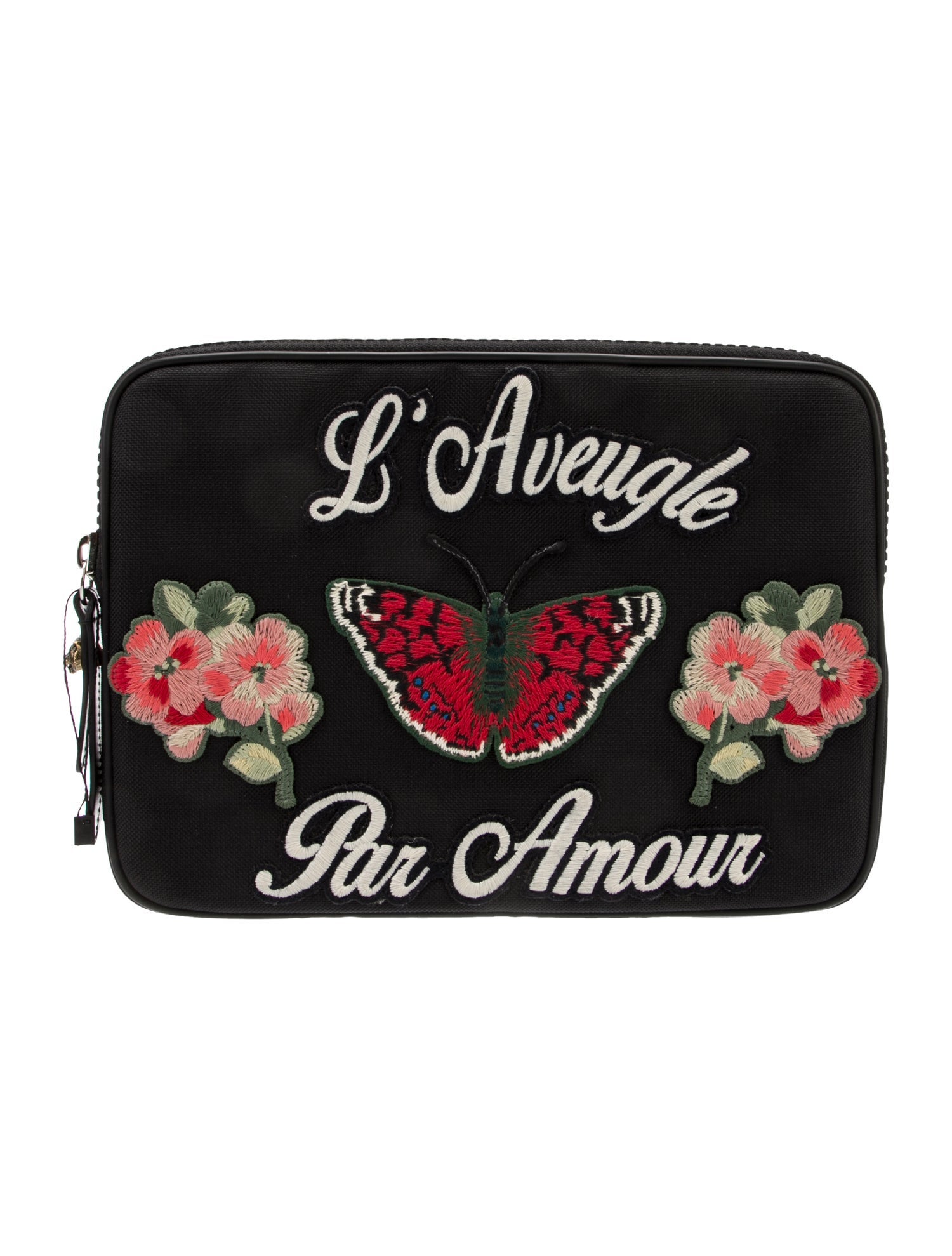 Gucci Embroidered Canvas Clutch Bag